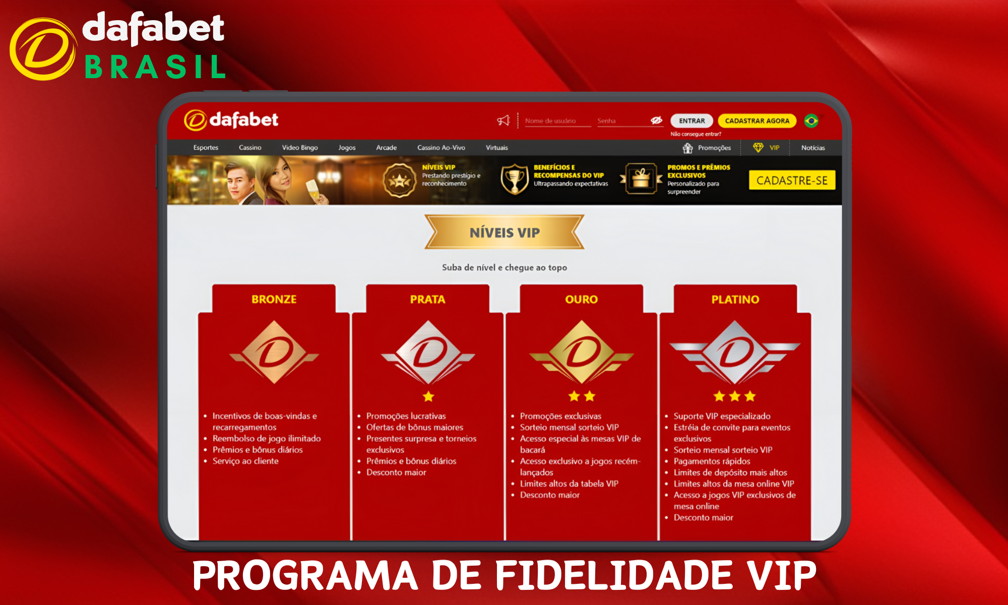 O programa VIP no site da Dafabet