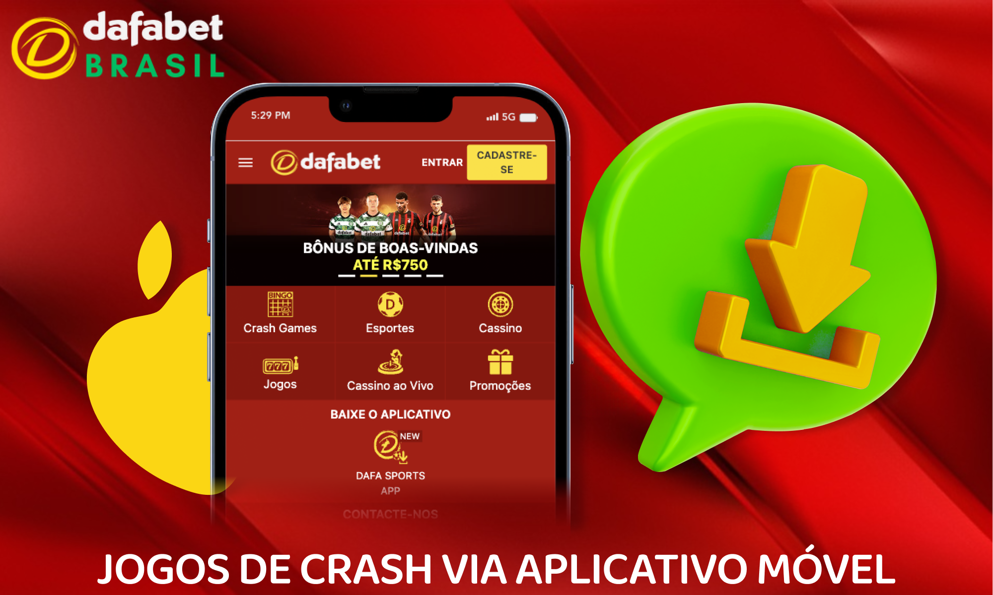 Versão móvel iOS para jogadores da Dafabet Brasil