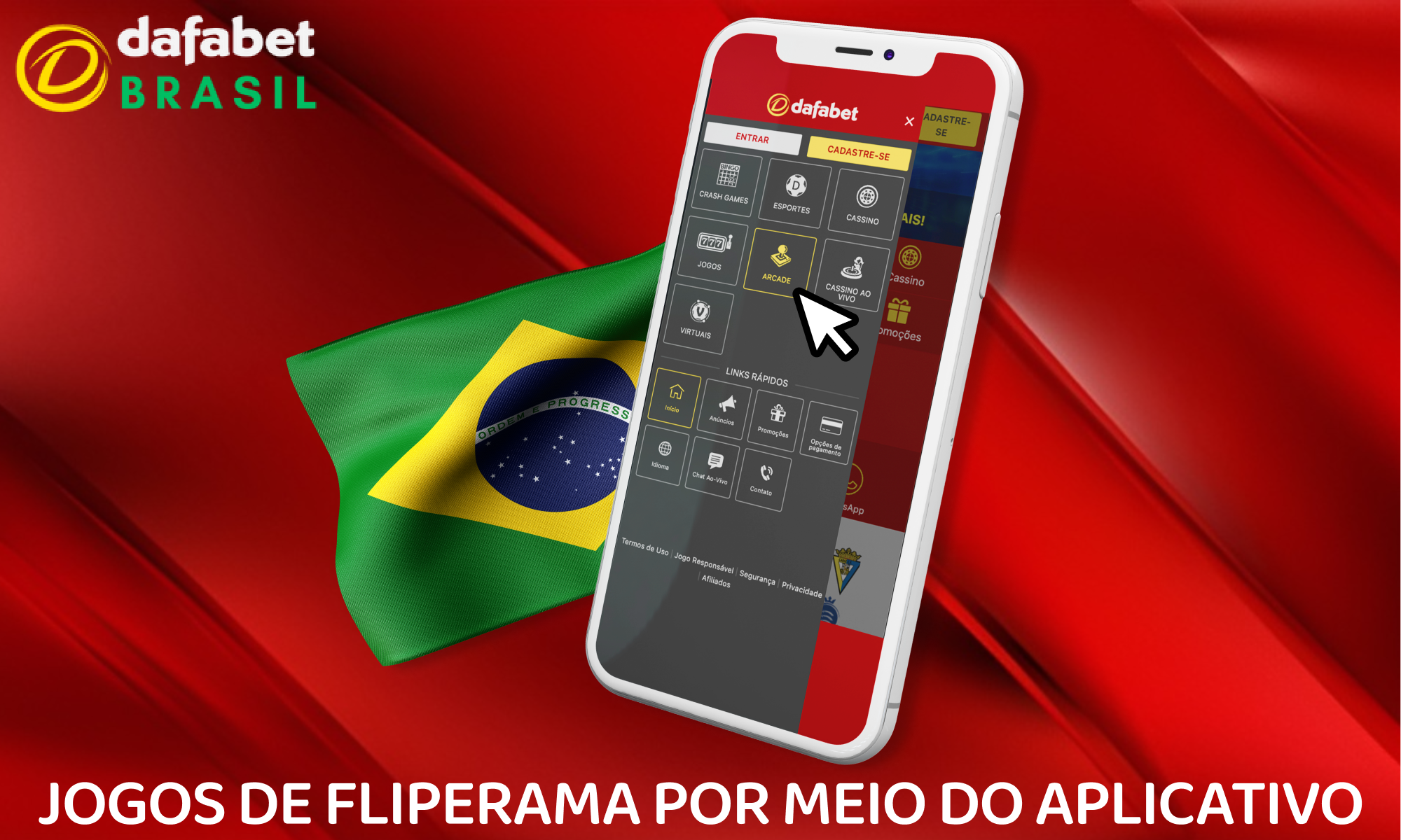 Jogos de fliperama para jogadores do Brasil no aplicativo móvel Dafabet