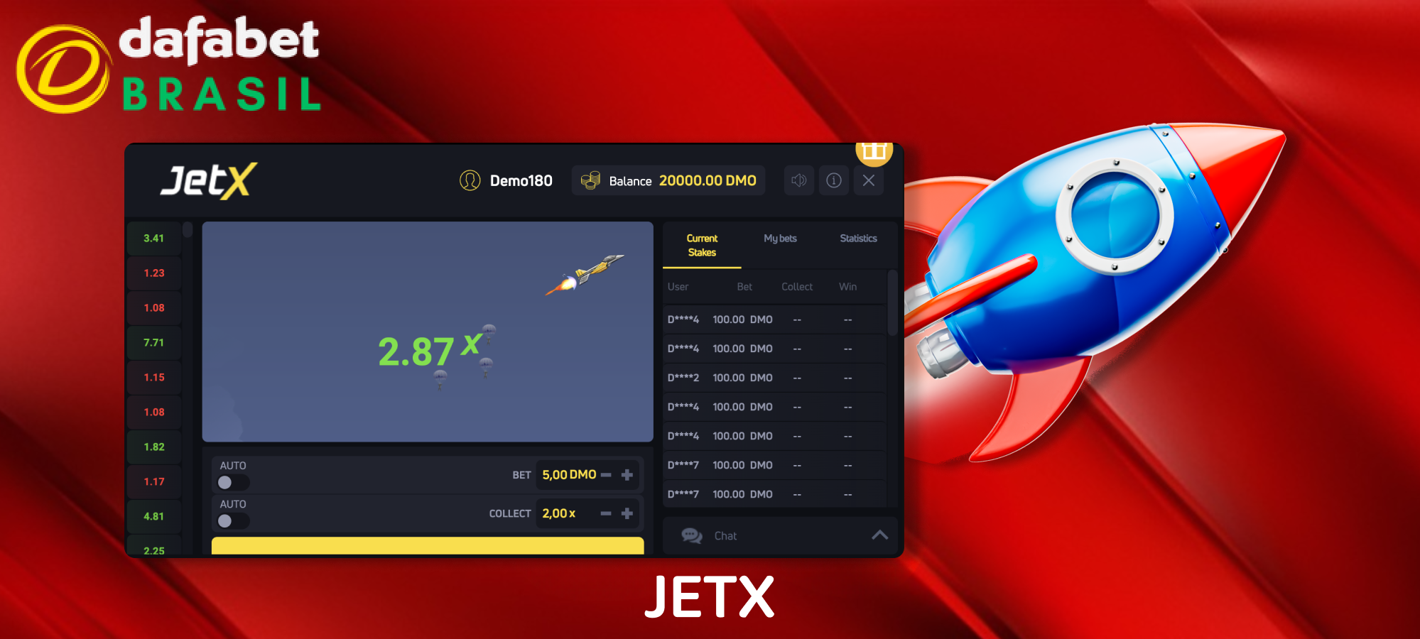 Jogo JetX - Dafabet Brasil