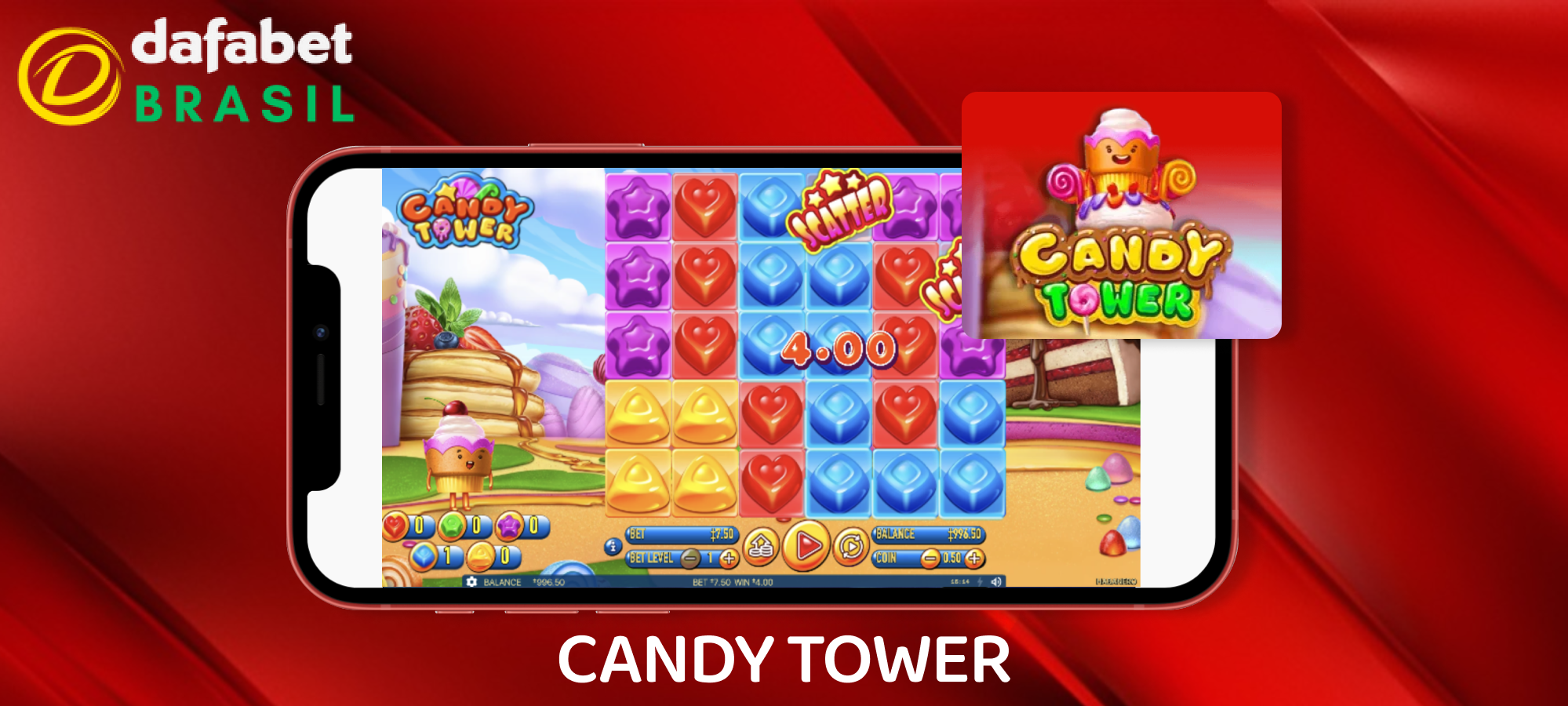 Jogo Candy Tower para jogadores da Dafabet Brasil
