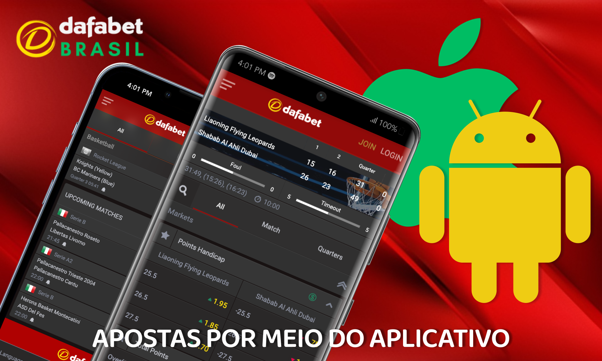 Mobile App Dafabet para apostas em basquete no Brasil